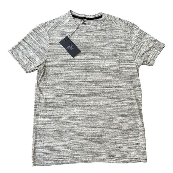 VRST men’s essential pocket silver shadow cotton marble stretch shirt size M NWT - Picture 2 of 6